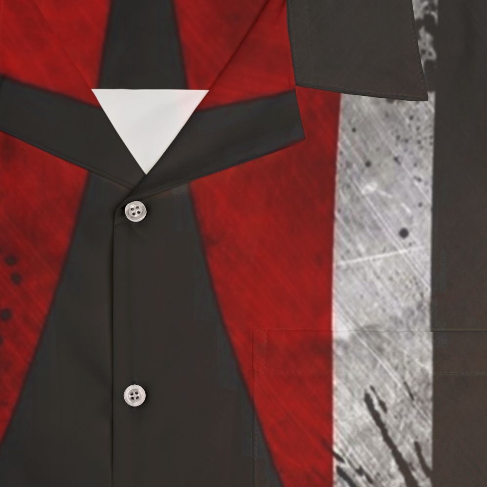Commander Shepard Hawaiian Shirt - Mass Effect Inspired Tee - Detail