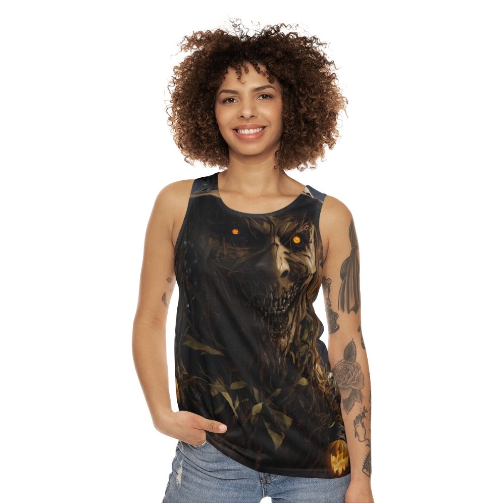 Halloween scarecrow unisex tank top - women