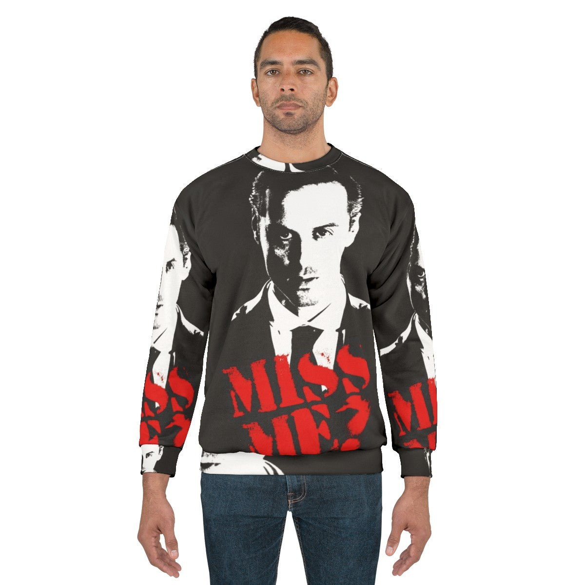 Sherlock "Miss Me Moriarty" Sweatshirt featuring Benedict Cumberbatch and Martin Freeman - men