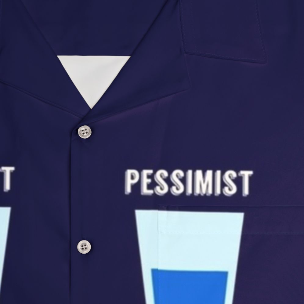 Optimist Pessimist Scientist Hawaiian Shirt - Funny Science Pun - Detail