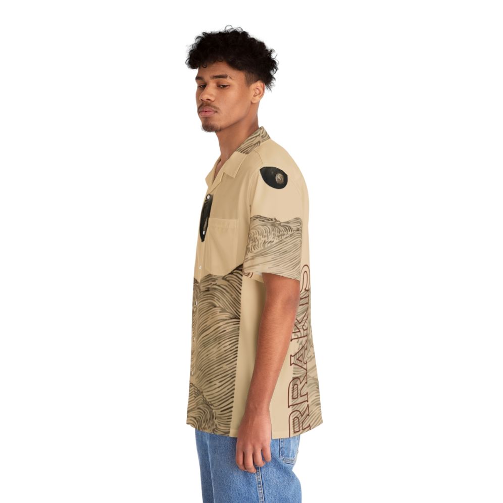 Dune-inspired Hawaiian shirt with desert landscape and Dune fan art elements - People Left