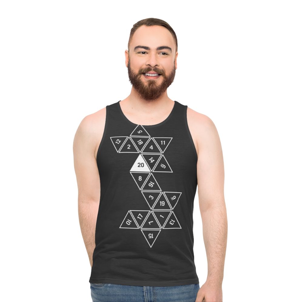 Unrolled D20 Unisex Tank Top for Dungeons & Dragons Fans - men