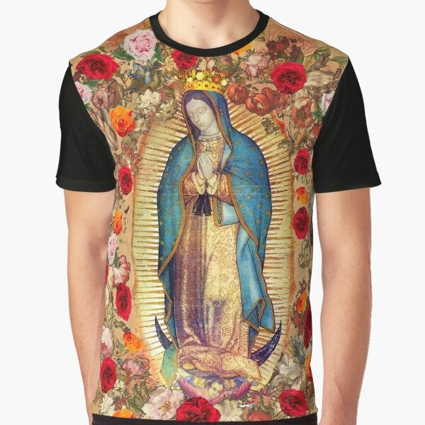 Our Lady of Guadalupe Virgin Mary Catholic Mexico Graphic T-Shirt