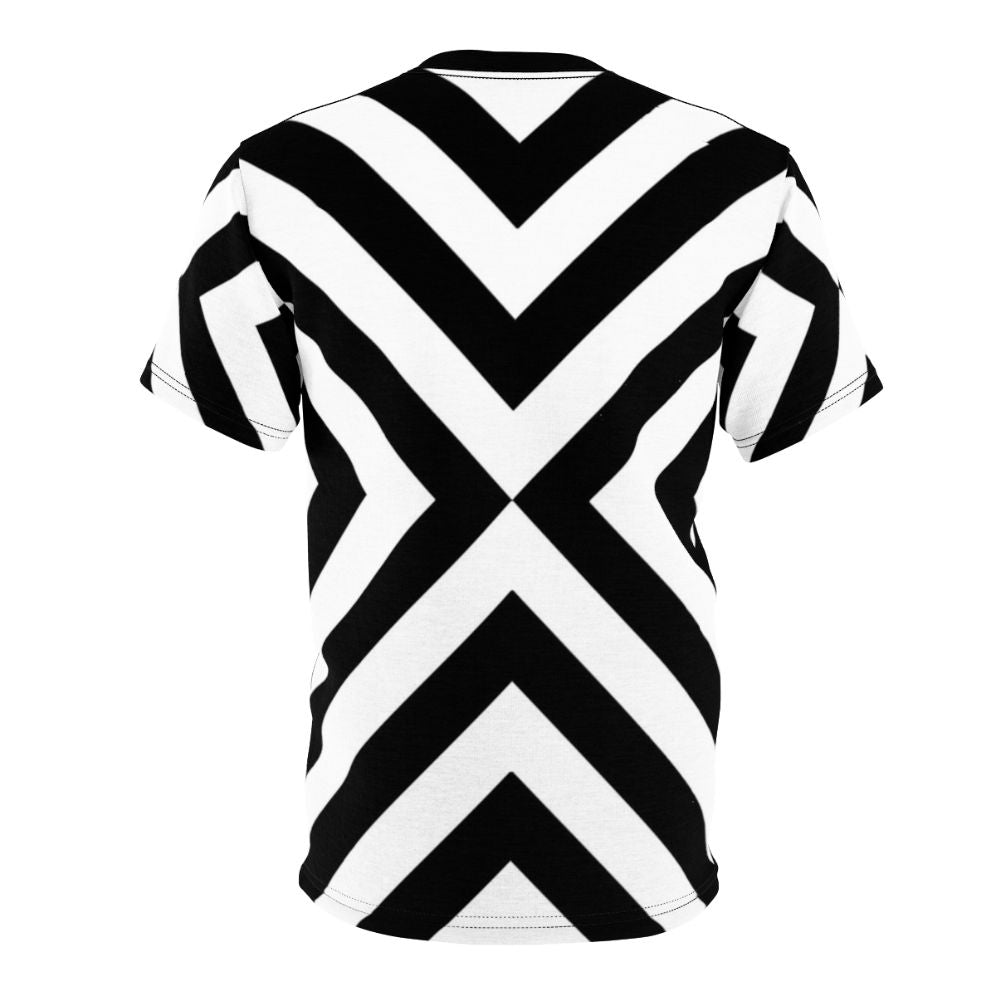 Minimalist modern black and white pattern graphic t-shirt design - Back