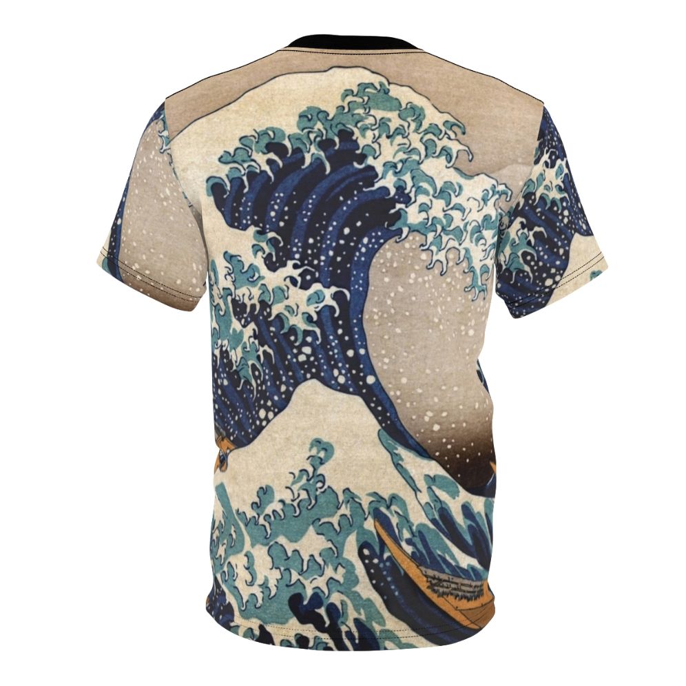 Vintage-style Japanese wave art print on an AOP t-shirt - Back