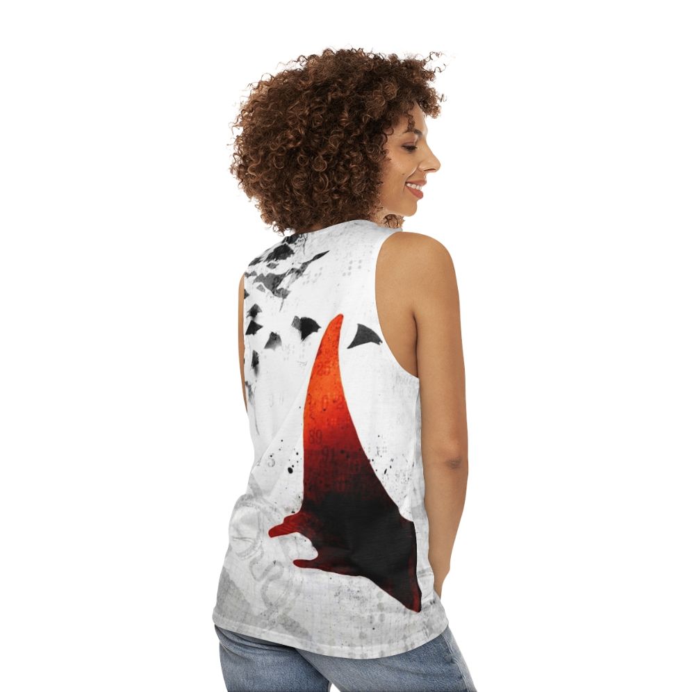 Manta ray unisex red tank top - women back