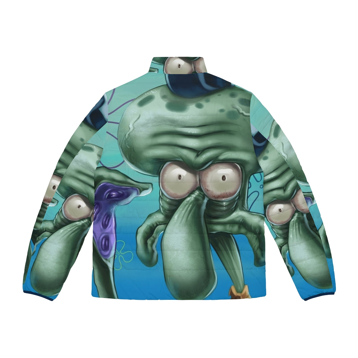 Spongebob-inspired puffer jacket with a "Look At Me" design - Back