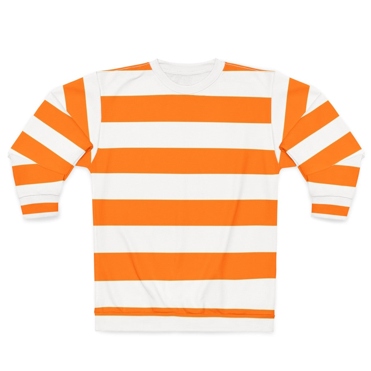 Orange horizontal striped pattern sweatshirt