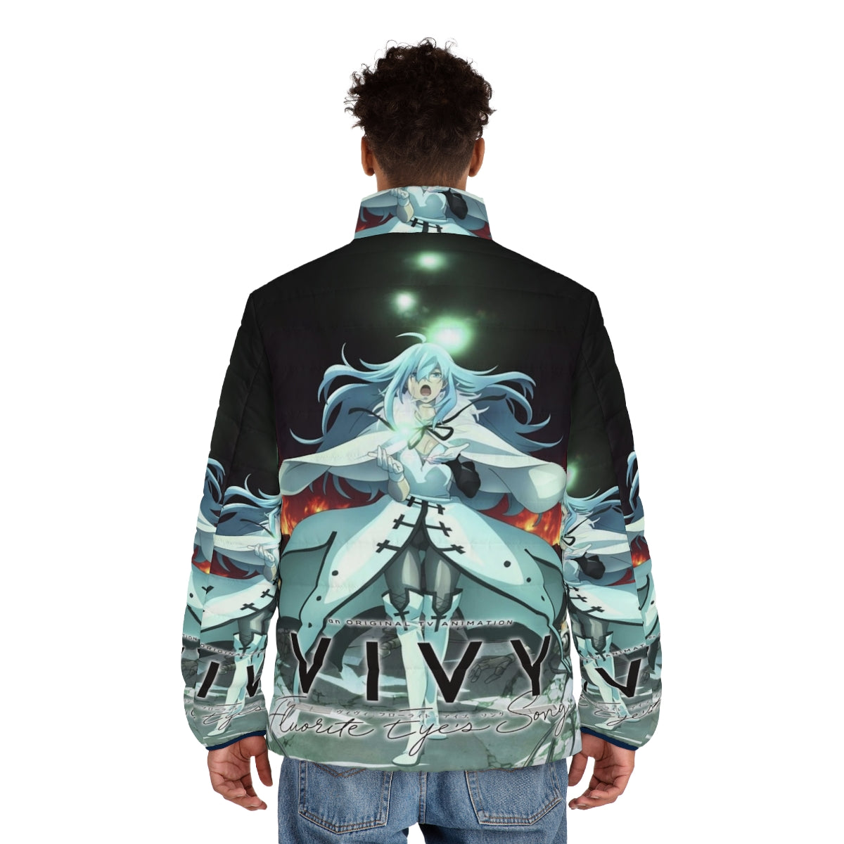 Vivy Fluorite Eyes Song anime puffer jacket - men back