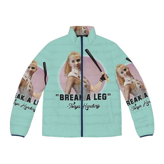 Tonya Harding Puffer Jacket featuring quirky and humorous pop culture art