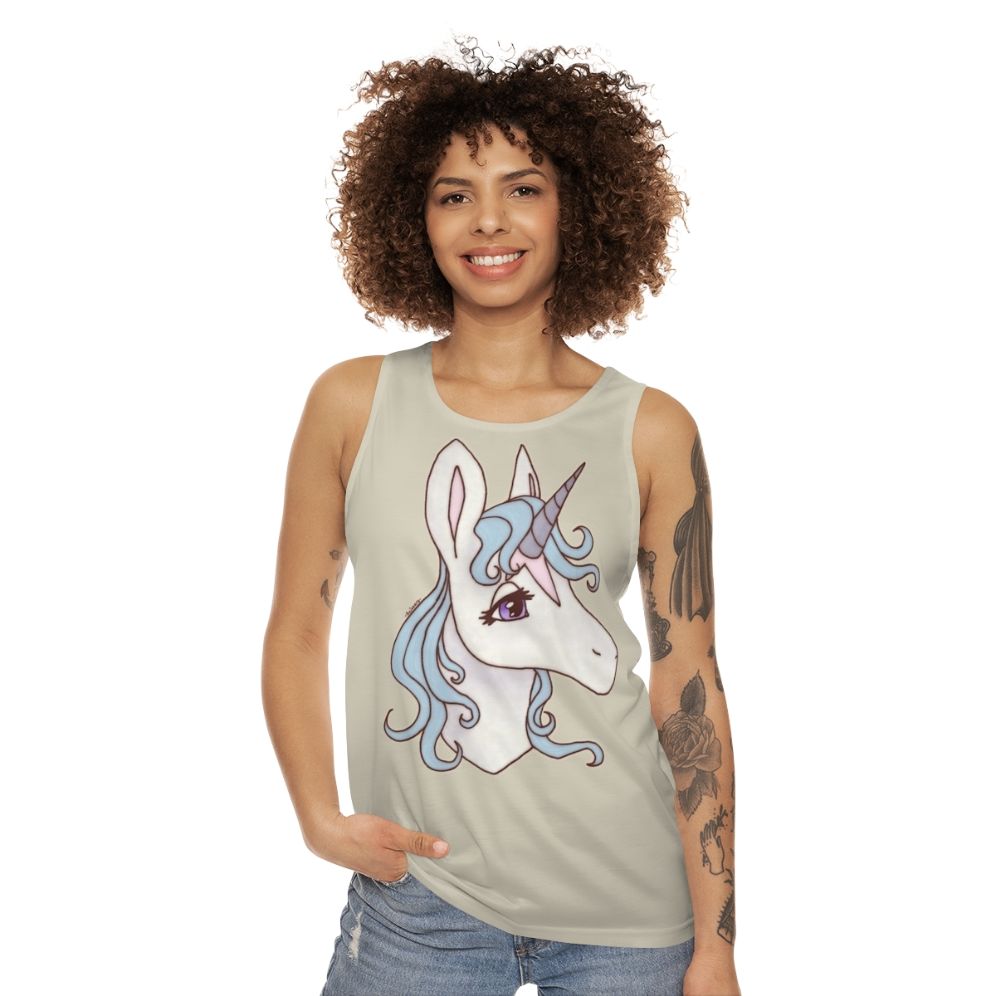 The Last Unicorn Unisex Graphic Tank Top featuring Lady Amalthea - women