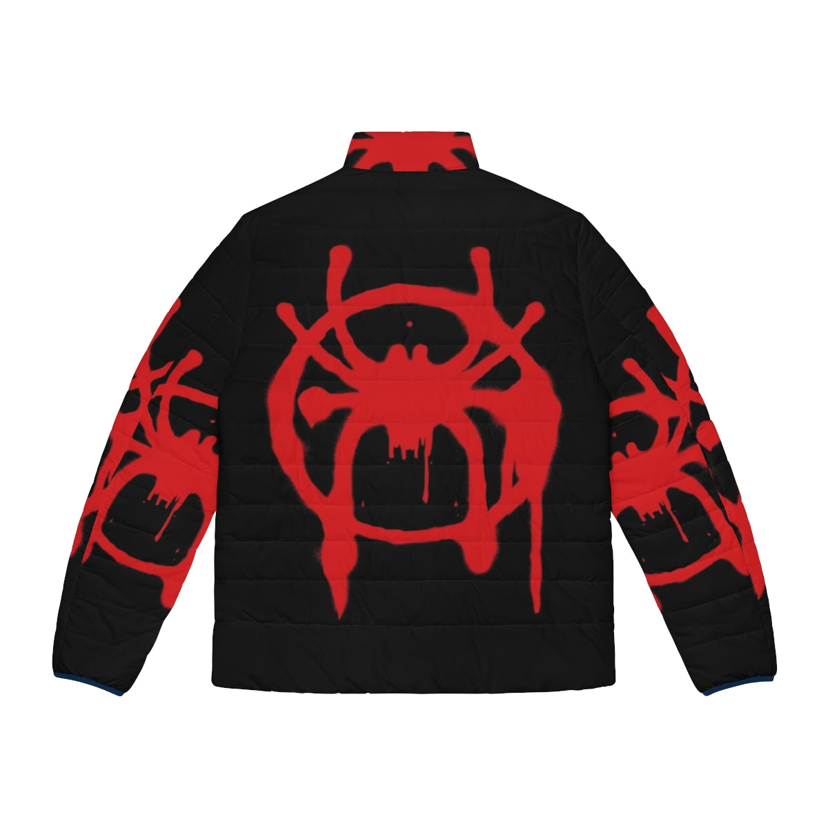 Into The Spider-Verse Miles Morales Puffer Jacket with Spider-Man graphics - Back