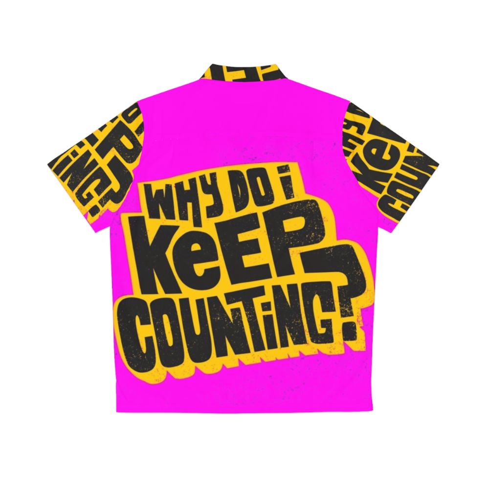 Motivational Hawaiian shirt with "Keep Counting" typography design - Back