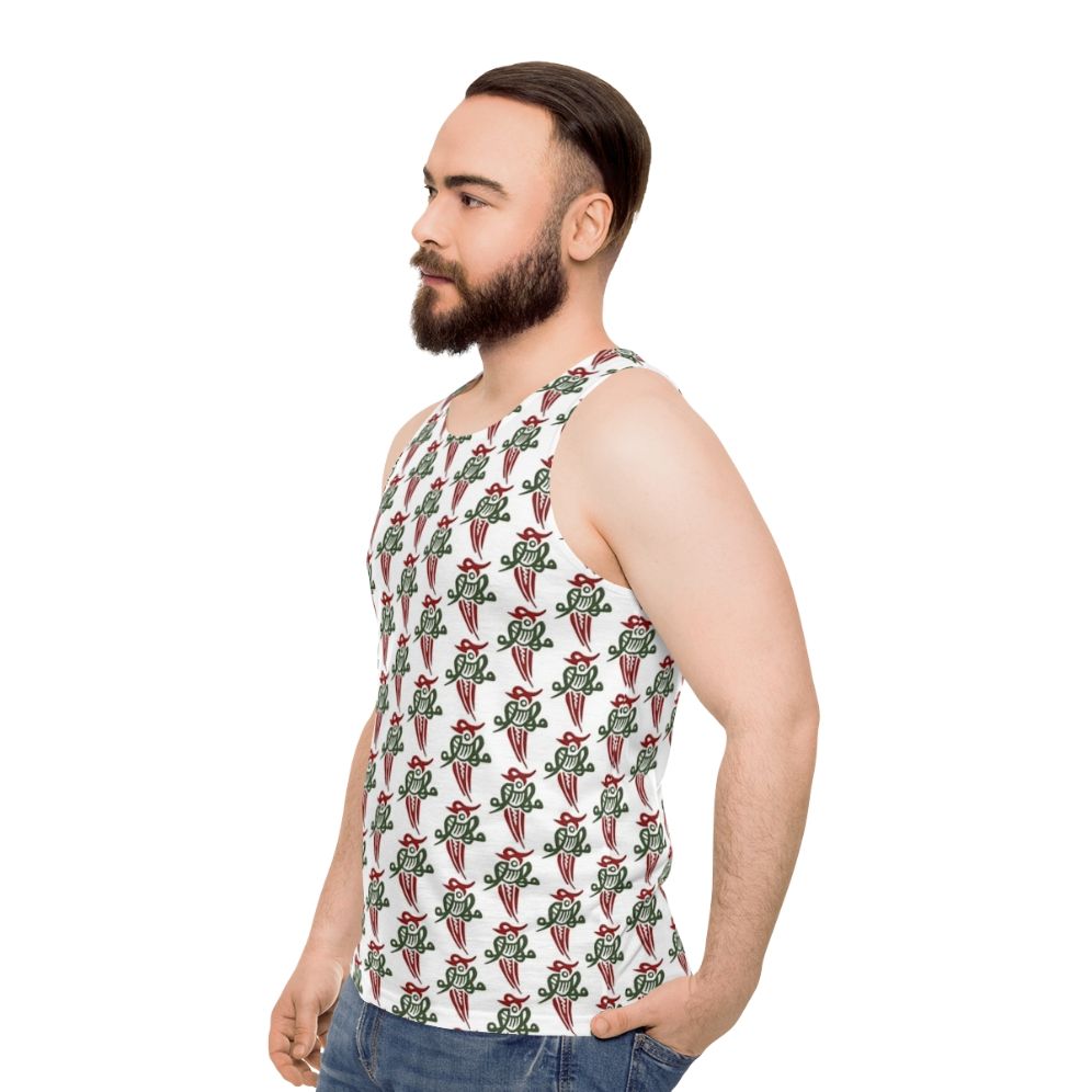 Mahjong tile Chinese bird yat sok unisex tank top - men side