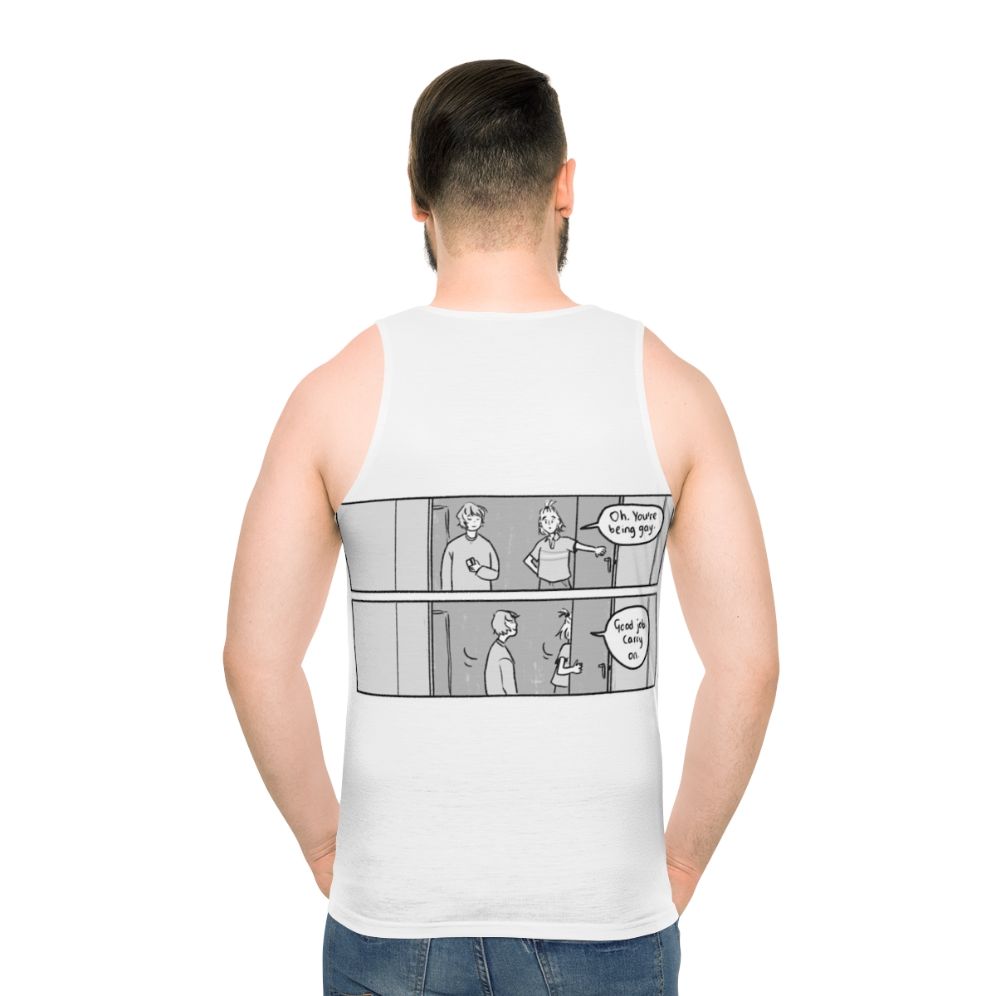 Heartstopper inspired LGBTQ pride unisex tank top - men back