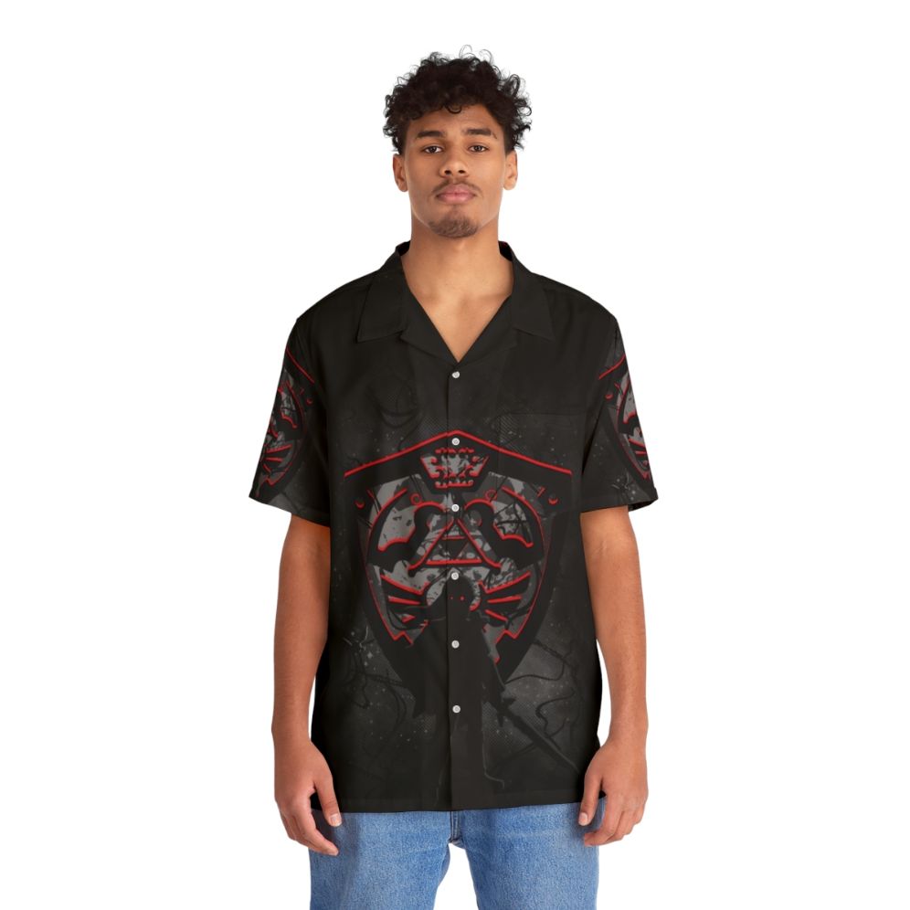 Dark Times Hawaiian Shirt featuring evil villain, magic powers, and nature creature - People Front