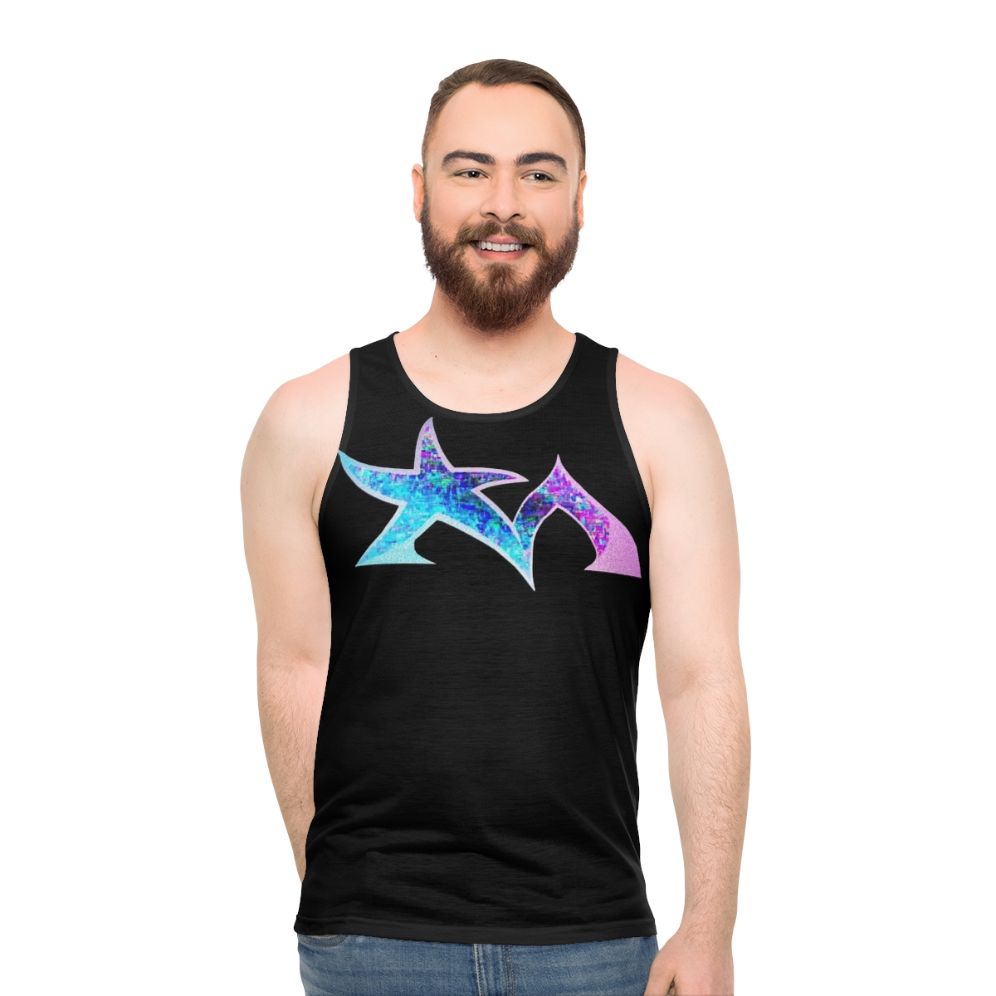 Unisex tank top featuring the Star Madman electronic music band logo - men