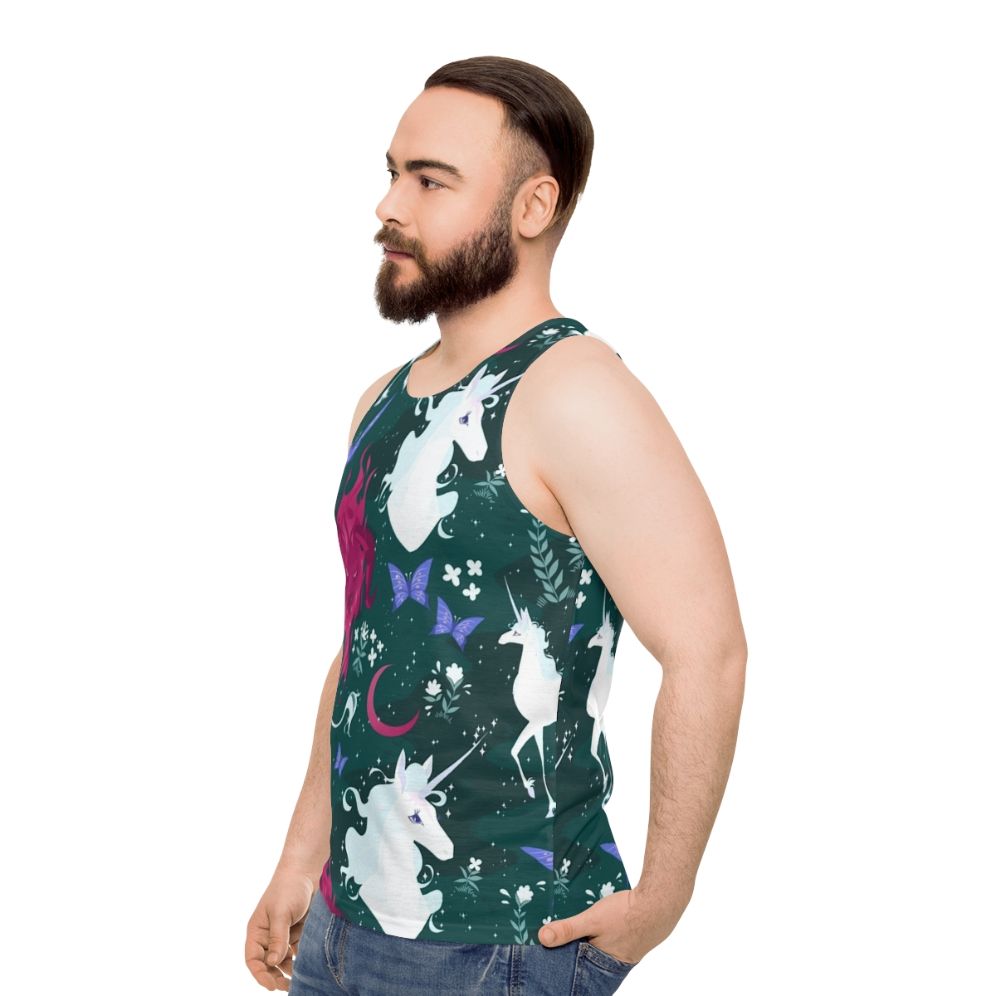 The Last Unicorn Unisex Tank Top - men side