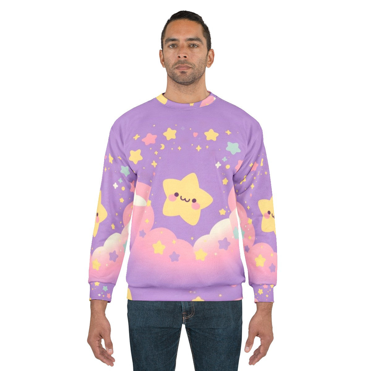 Happy star purple sky sweatshirt - men