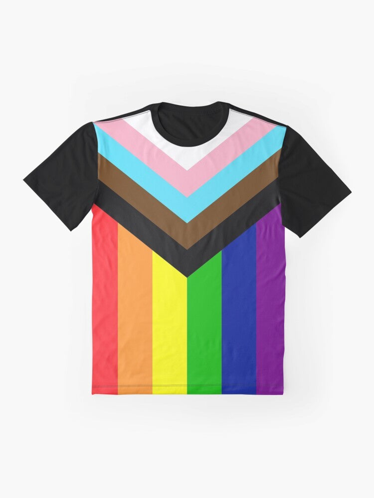 Progressive Rainbow Pride Flag Graphic T-Shirt - Flat lay