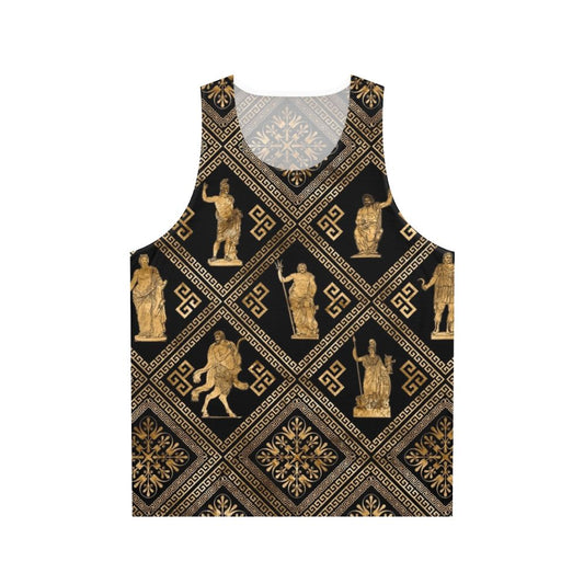 Unisex tank top featuring Greek gods and meander pattern design