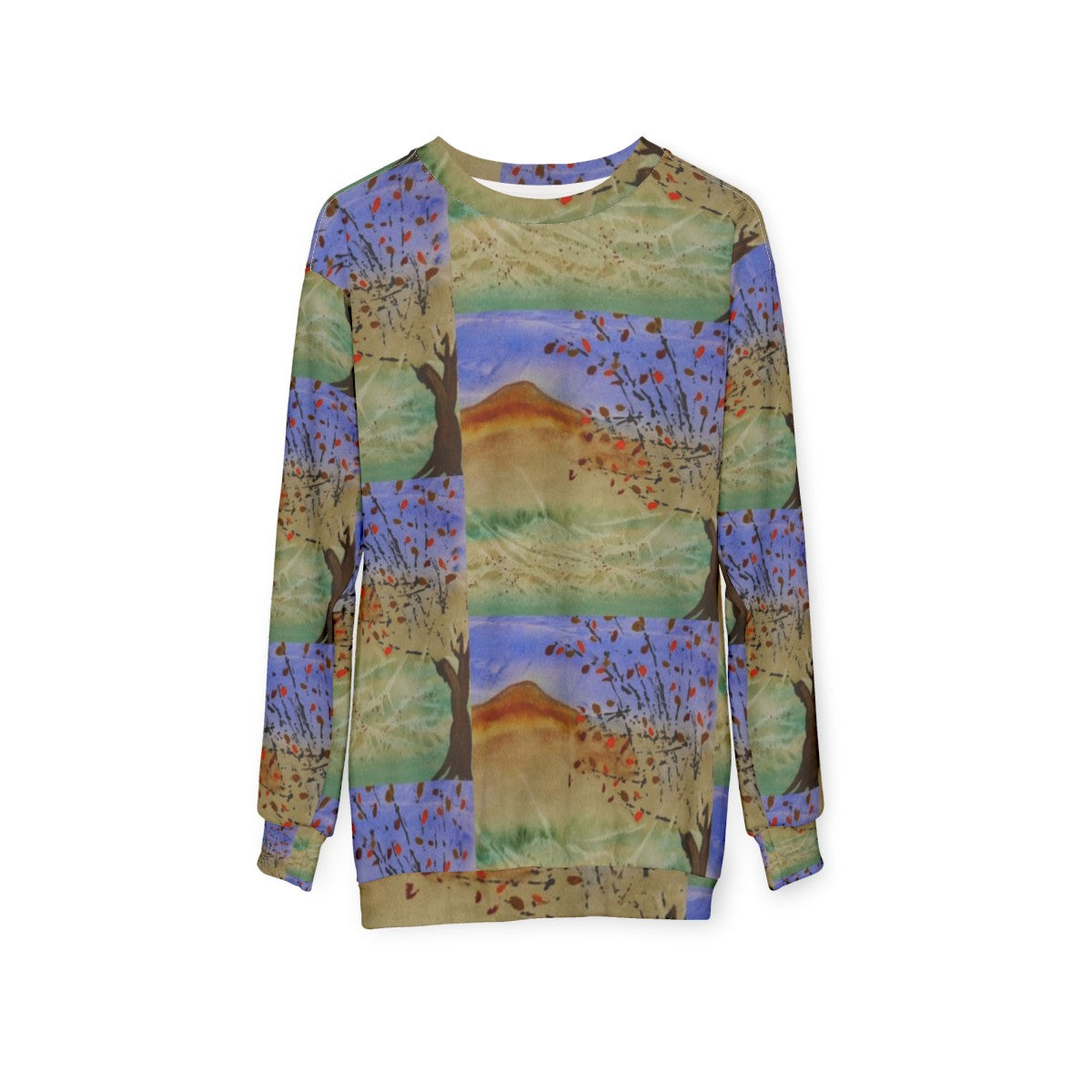 Windswept sweatshirt in natural landscape - hanging