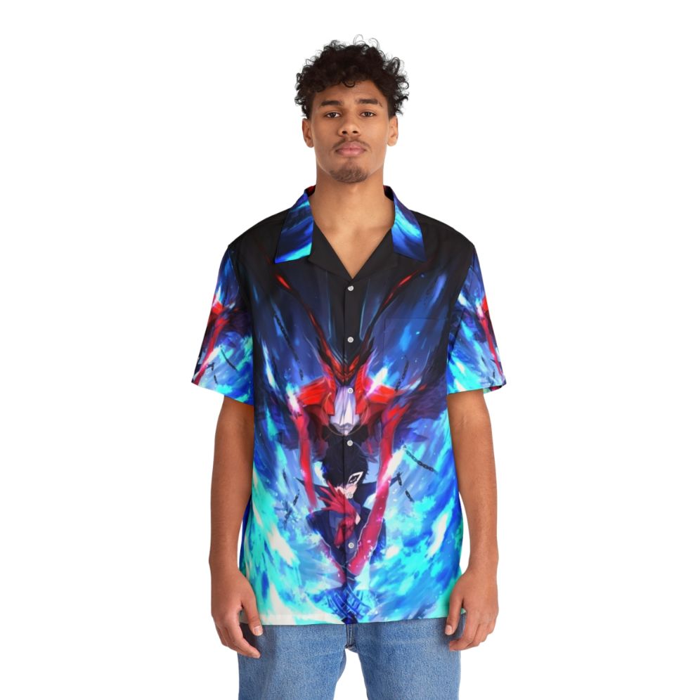 Persona 5 Joker Themed Hawaiian Shirt - People Front