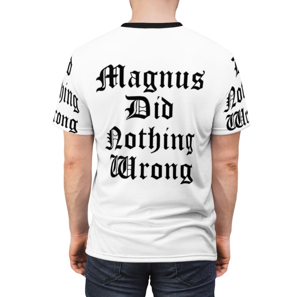 Magnus the Red, Primarch of the Thousand Sons Chaos Space Marines, on a high-quality T-shirt. - men back