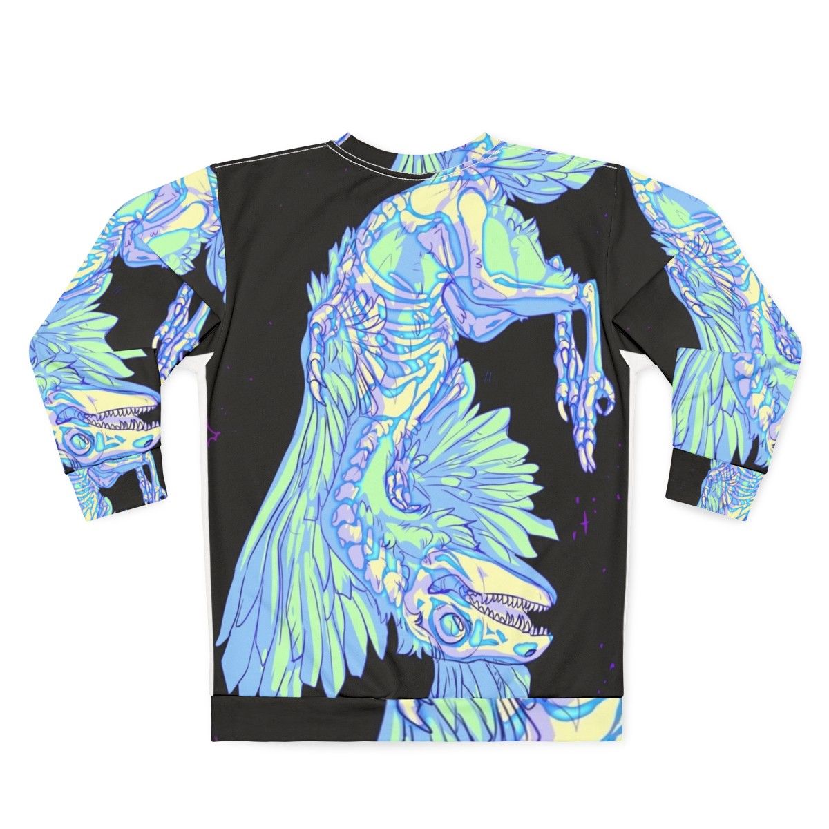 Glow-in-the-Dark Archaeopteryx Prehistoric Sweatshirt - Back