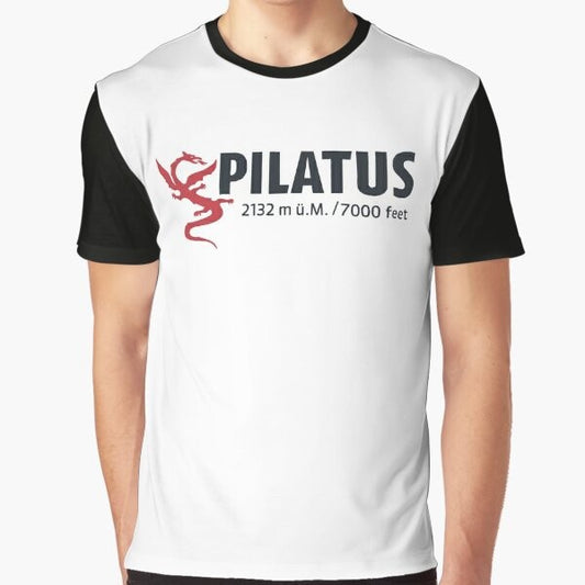 Pilatus mountain in the Swiss Alps graphic t-shirt