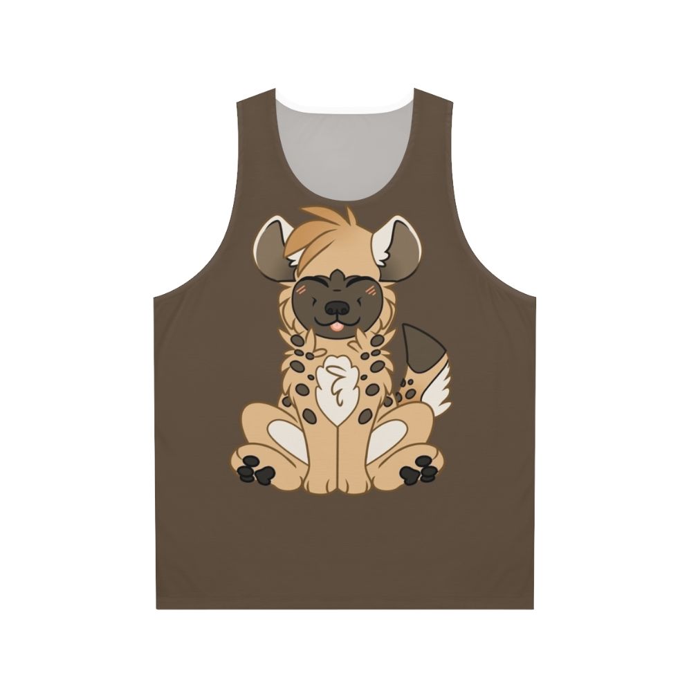 Chibi hyena design on a unisex tank top