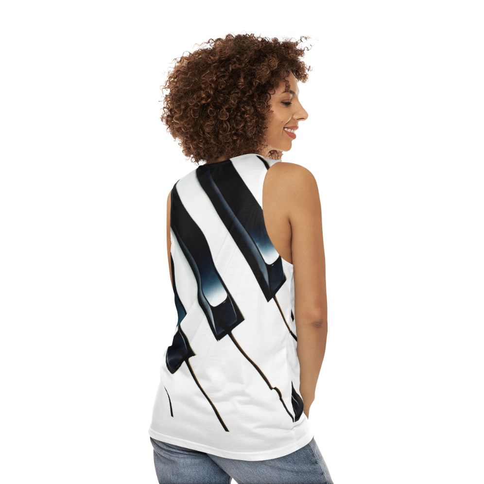 Piano keys abstract art unisex tank top - women back