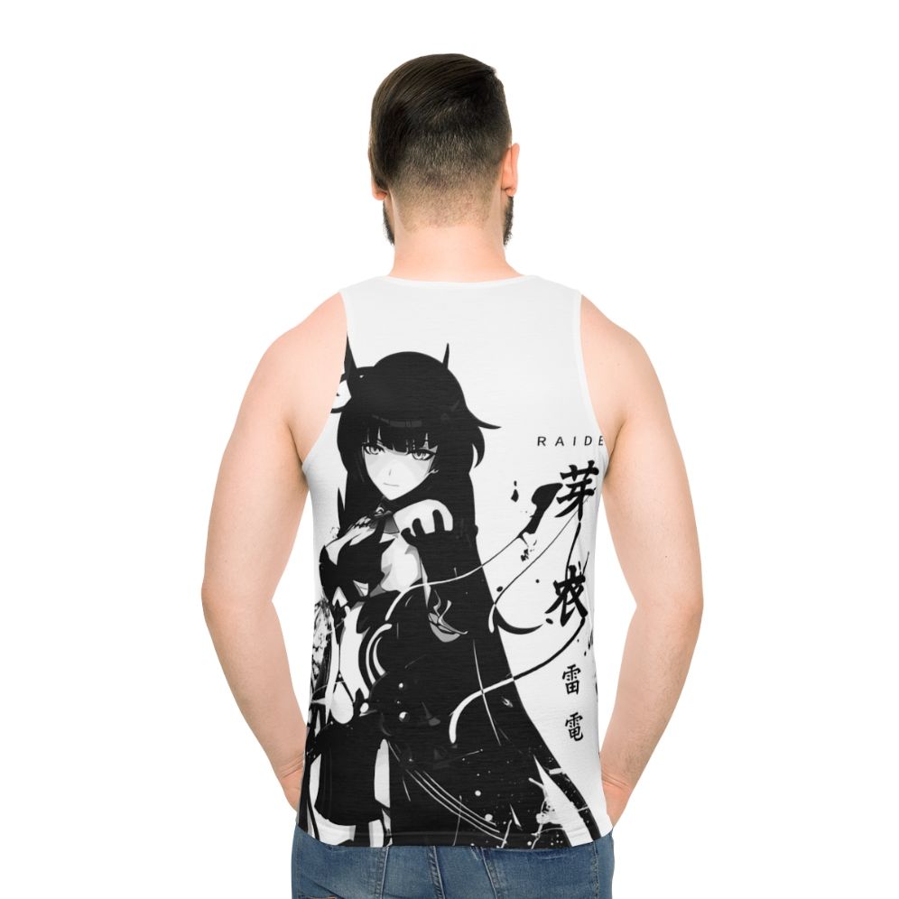 Unisex tank top with Herrscher of Thunder design from Honkai Impact 3rd - men back