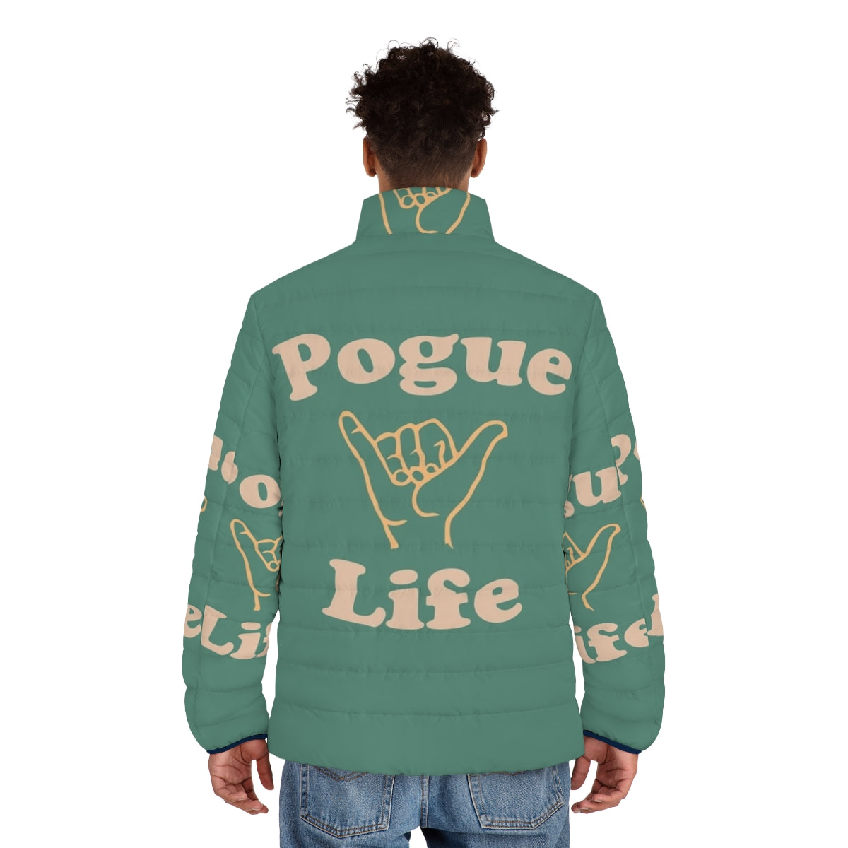 Outer Banks Pogue Life Puffer Jacket featuring a coastal inspired design - men back