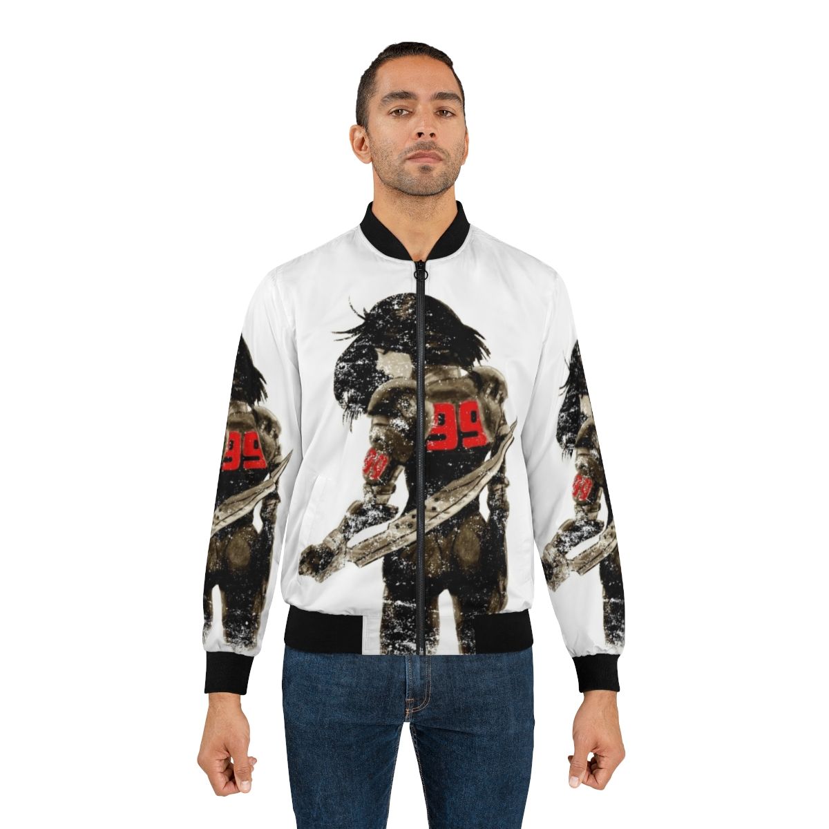 Alita: Battle Angel Distressed Bomber Jacket, featuring manga-inspired cyborg design - Lifestyle