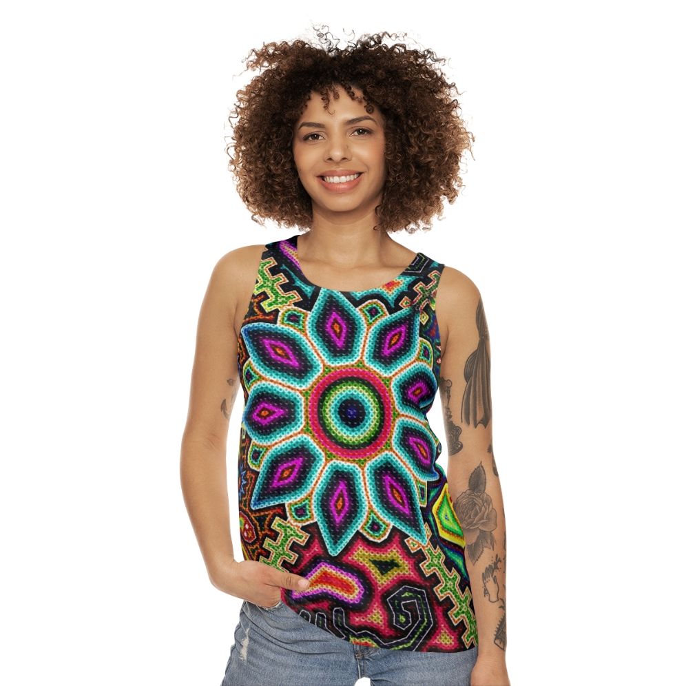 Huichol art Mexico unisex tank top - women