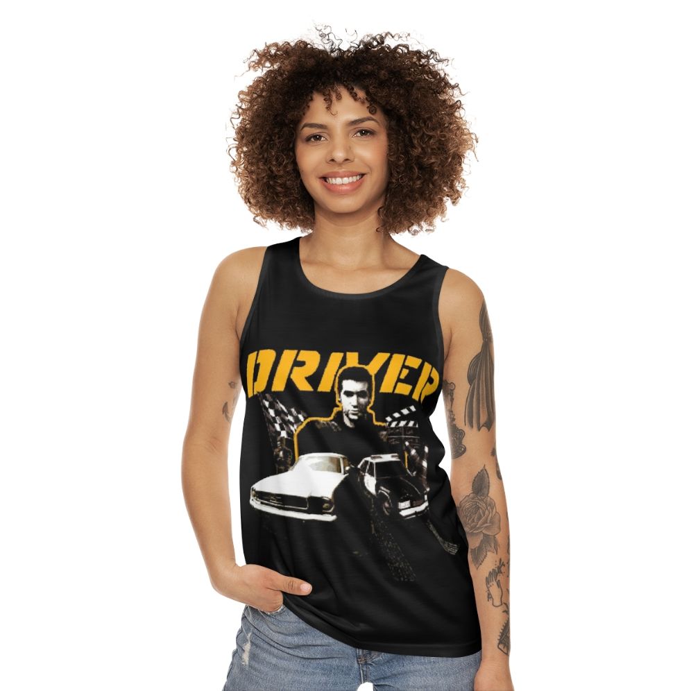 Unisex tank top featuring the 'Driver PSX Menu Enhanced' design - women