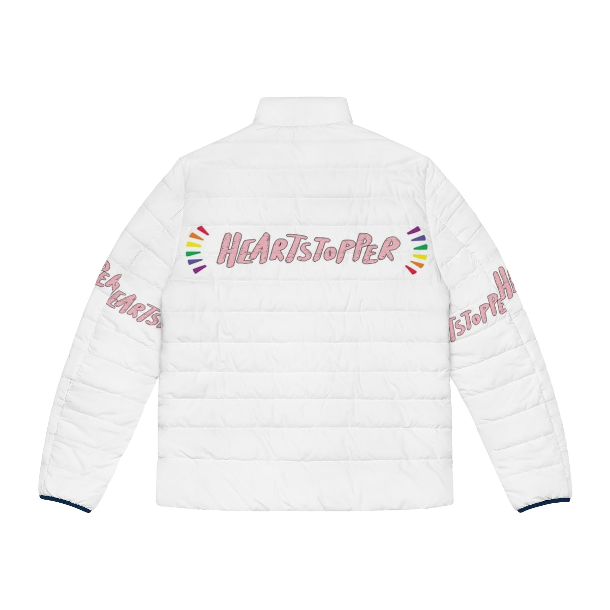 Heartstopper-inspired puffer jacket with graphic design - Back