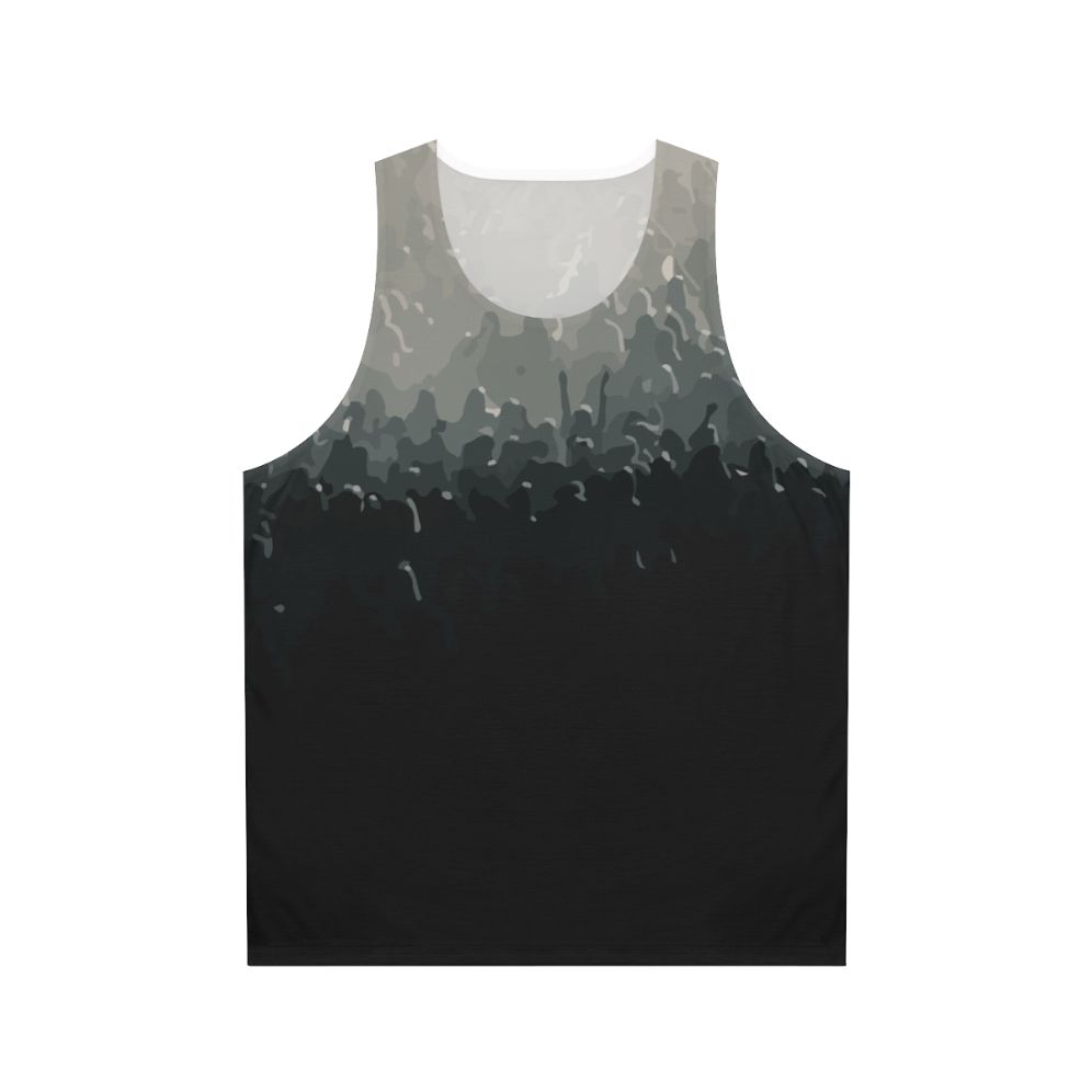 Crowd Unisex Black and White Tank Top