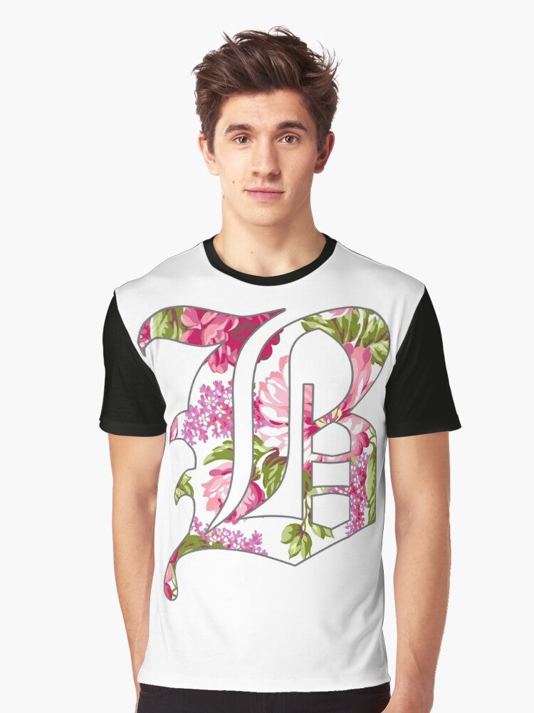 Floral Beartooth graphic design on a white t-shirt - Men