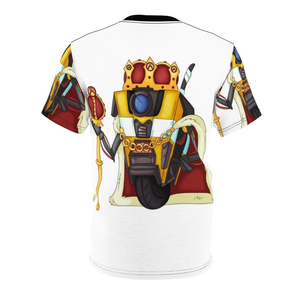 Borderlands-inspired t-shirt featuring the iconic Claptrap robot character - Back