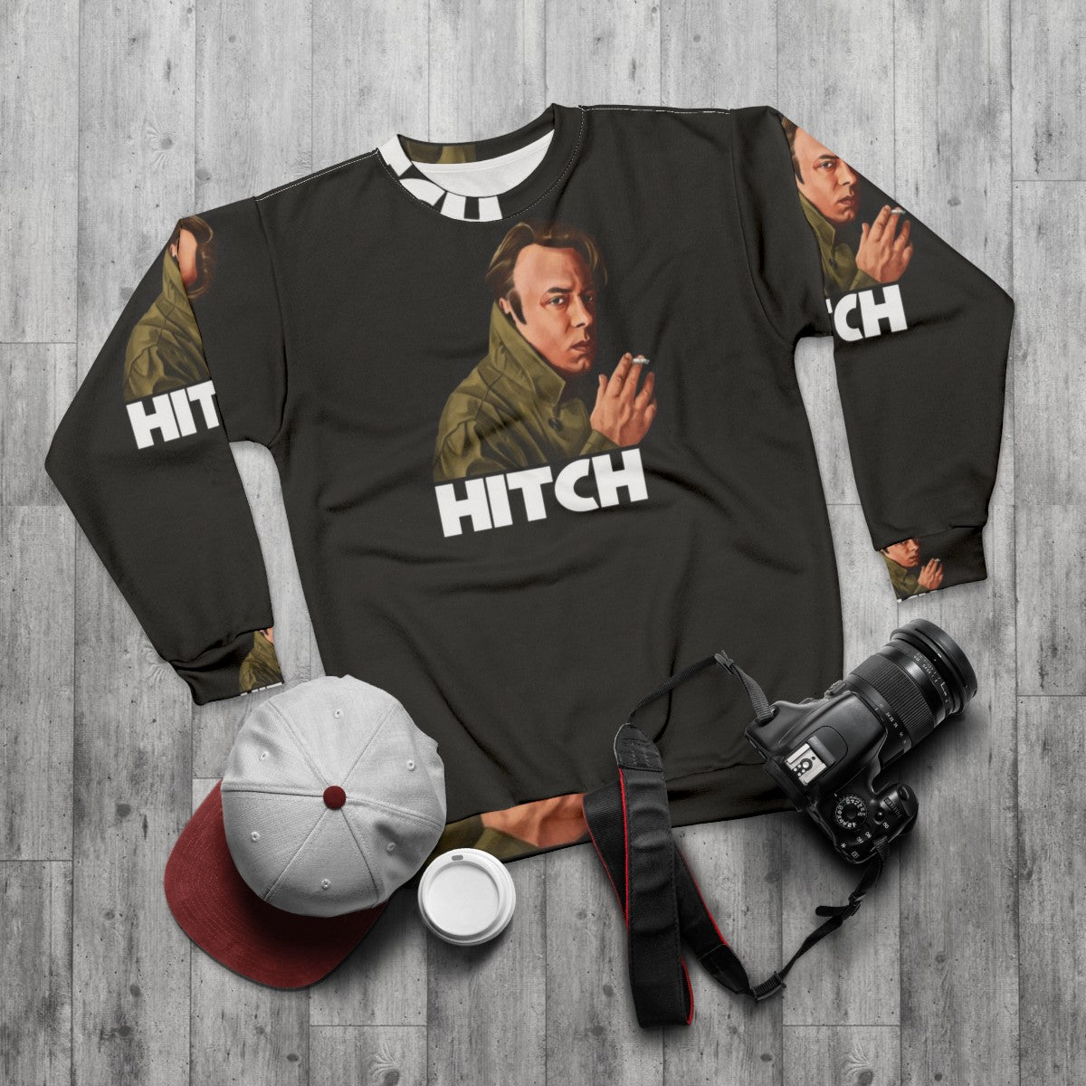 Hitch Sweatshirt featuring Christopher Hitchens and the Four Horsemen of the Apocalypse - flat lay