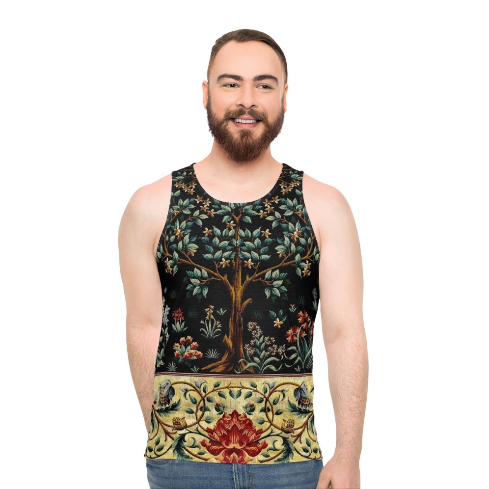 Midnight floral tapestry unisex tank top - men