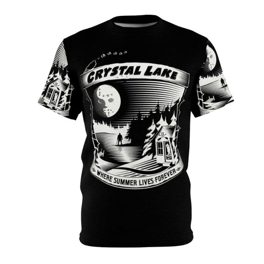 Horror t-shirt with Friday the 13th-inspired camp crystal lake design