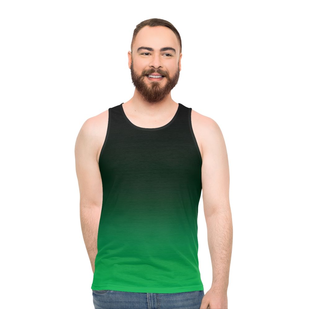 Ombre green minimalist unisex tank top - men