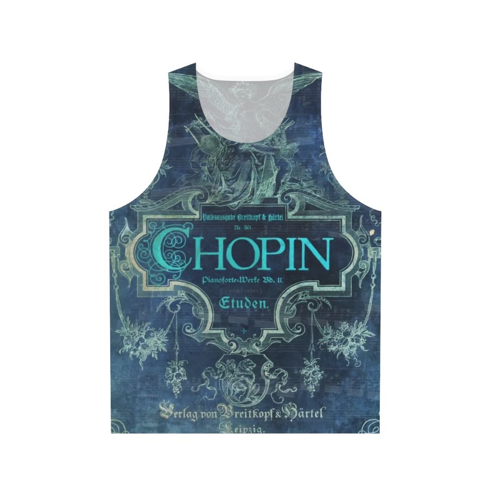 Blue tank top with portrait of Frederic Chopin