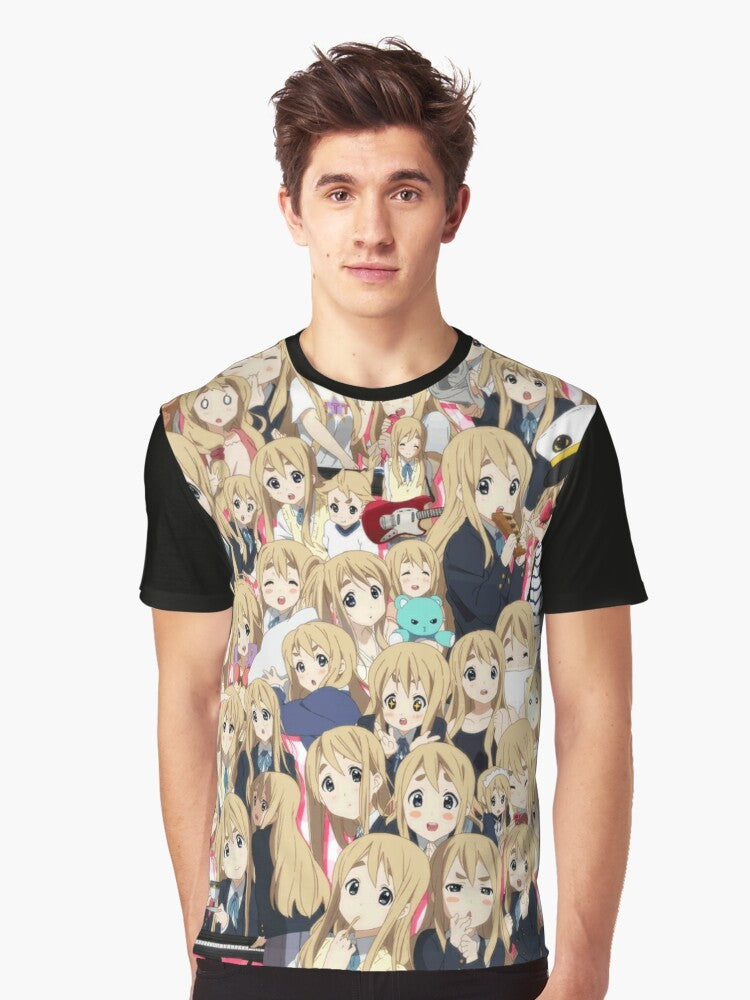 Mugi Kotobuki from the anime K-On! featured on a high-quality graphic t-shirt. - Men