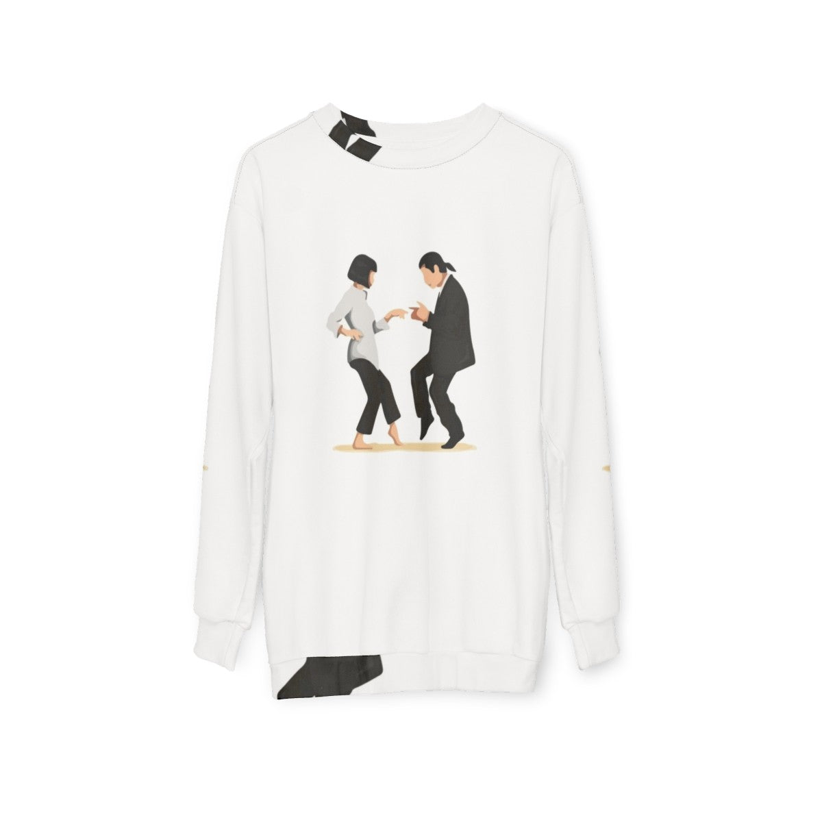 Pulp Fiction movie themed sweatshirt with digital art design - hanging