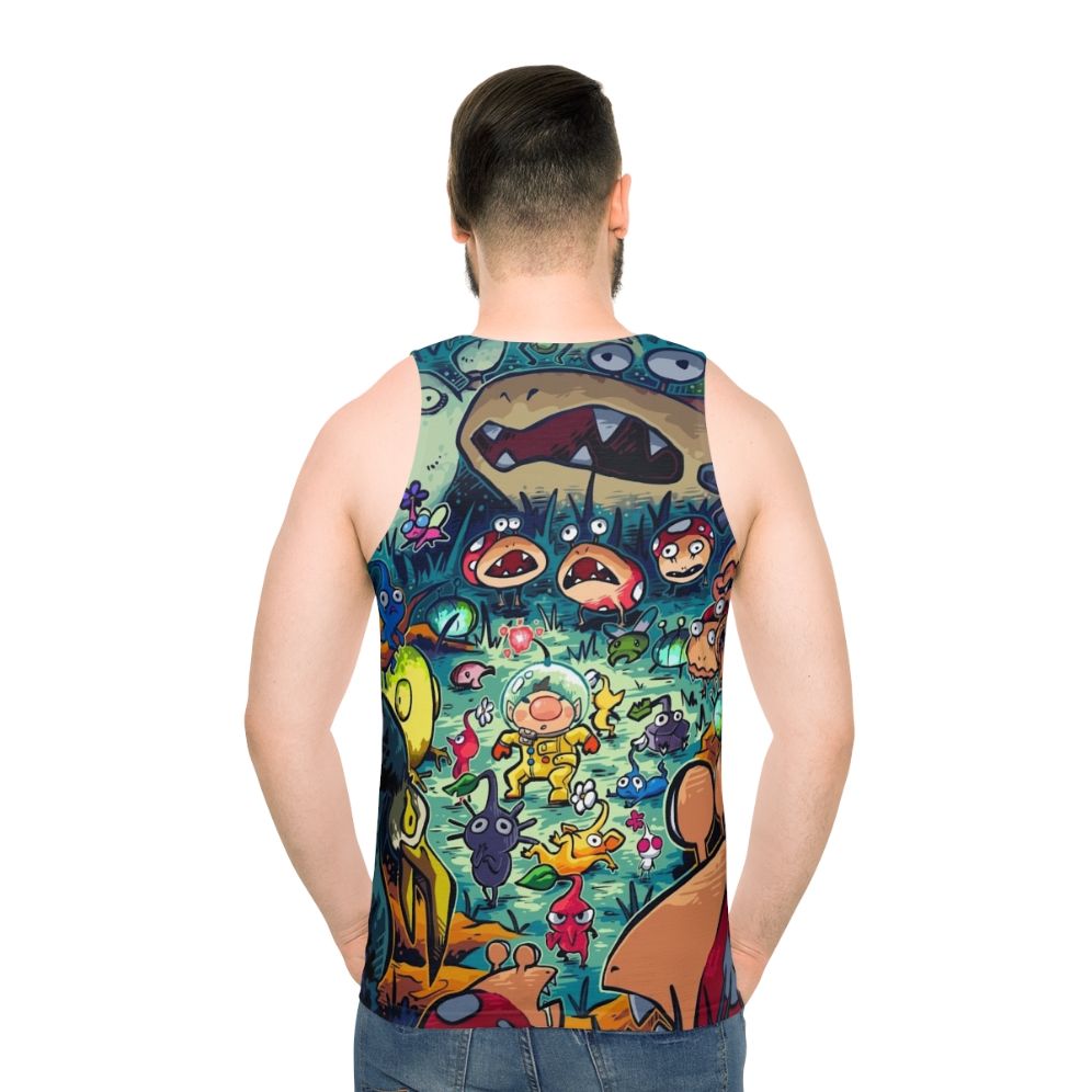 Unisex tank top featuring nocturnal creature design for gamers and anime fans - men back