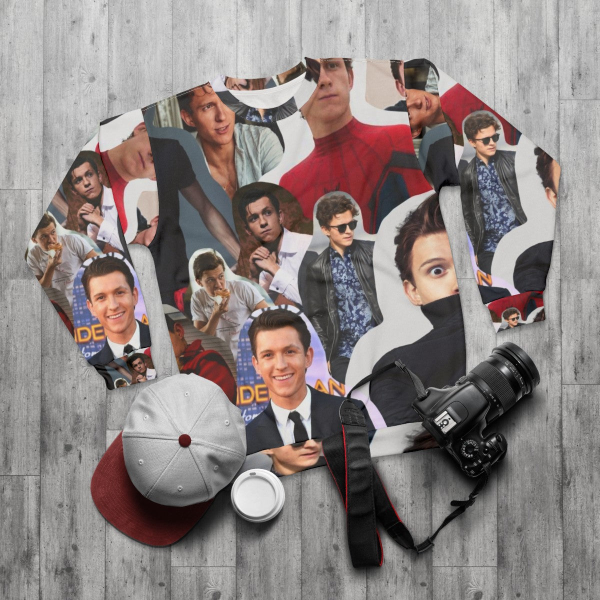 Tom Holland Collage Superhero Sweatshirt - flat lay